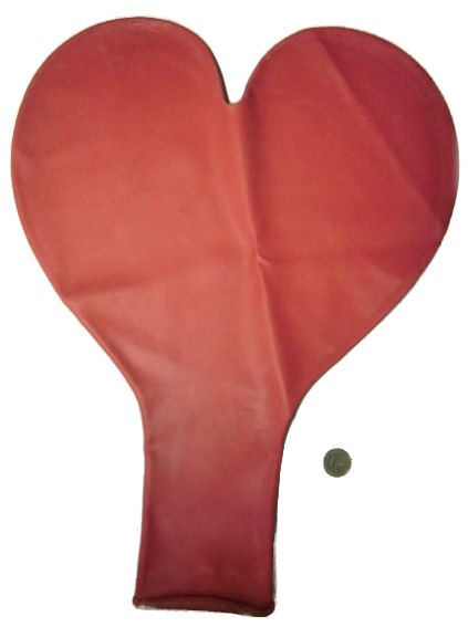 1 Riesen-Herzballon, Latex, rot, ca. 111 cm Ø, ca. 350 cm Umfang