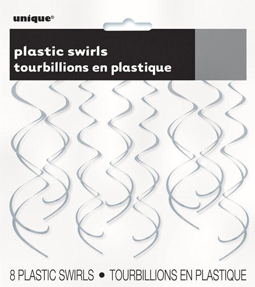 'Plastic Swirls' im 8er-Pack., silber