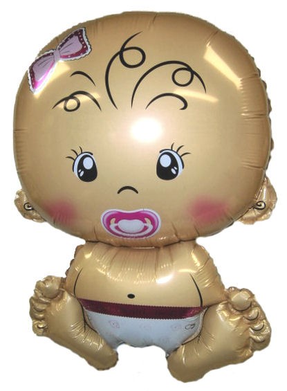 FolienballonShape (D) 'The Girl - Baby' pink, ca. 68 cm