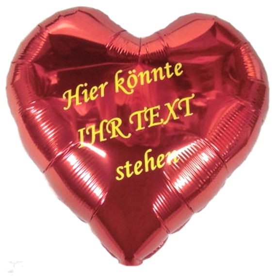 1 Stück Folien-Herzballon mit Beschriftung, ca. 45 cm Ø, verschiedene Ausführungen