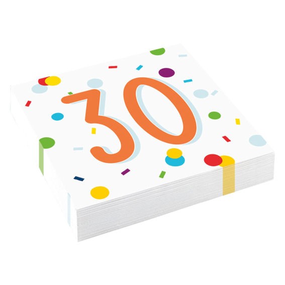 Servietten 'Confetti Birthday 30', 3-lagig, 20er-Pack.