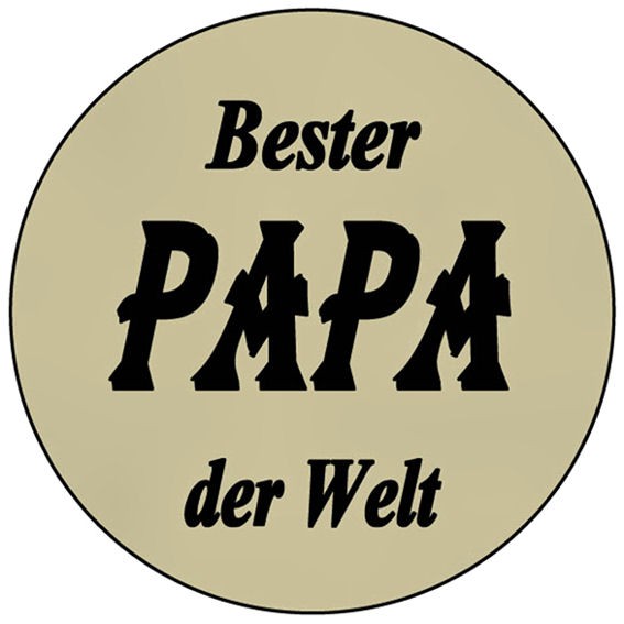 Aufkleber 'Bester PAPA der Welt' transparent, rund, Maße: ca. 5 cm Ø