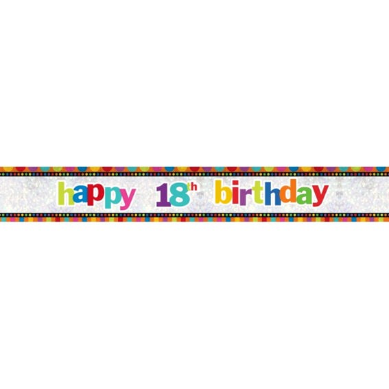 'Happy 18th Birthday'-Banner, ca. 270 cm lang