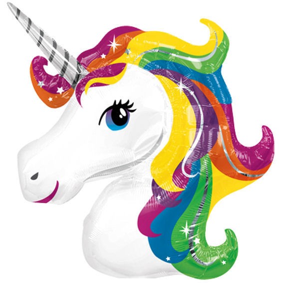 FolienballonShape (G) 'Unicorn / Einhorn', bunt, nur für LUFTfüllung