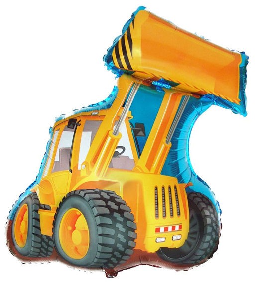 FolienShapeballon (F) 'Bagger - Excavator', ca. 62 x 81 cm