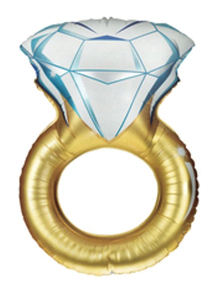 FolienballonShape (F) 'Wedding-Ring', ca. 80 cm, NUR FÜR LUFTfüllung