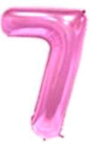 Folien-Zahlenballon (G), pink - XXL - 7, Gas geeignet