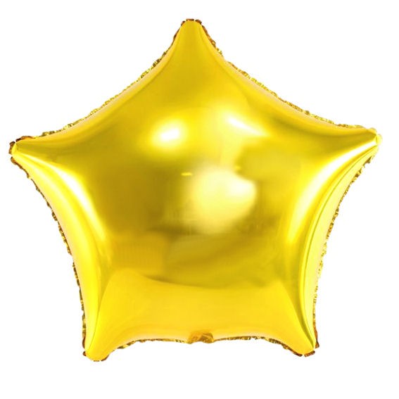 Folien-Sternballon (B), ca. 18" / 45 cm Ø, gelbgold