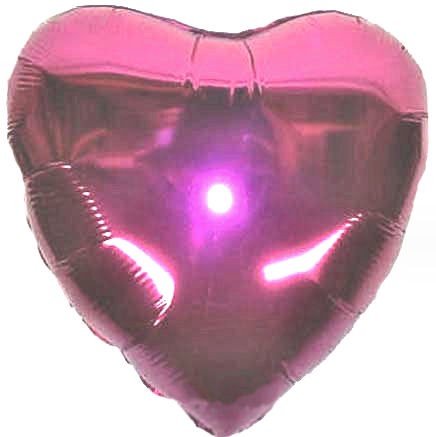 Folien-Herzballon (A), ca. 18" / 45 cm Ø, pink