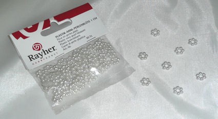 'Perlen-Blüten' Streuartikel, weiß, ca. 1 cm Ø, 60 Stück