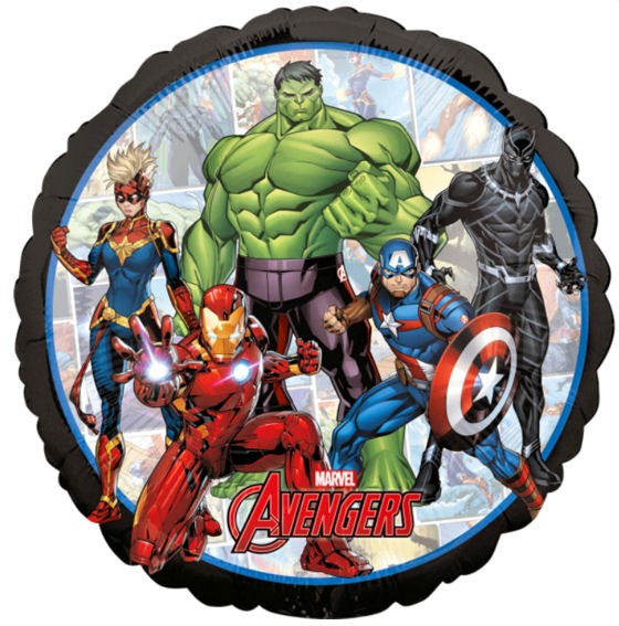 Folien-Rundballon (A) 'Marvel Avengers Power Unite', ca. 43 cm Ø