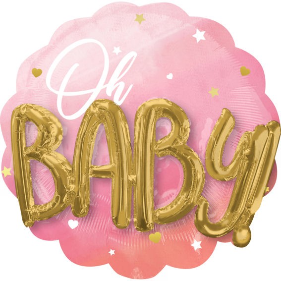 3D-Multi-Ballon (i) 'Pink Baby Girl' ca. 71 cm