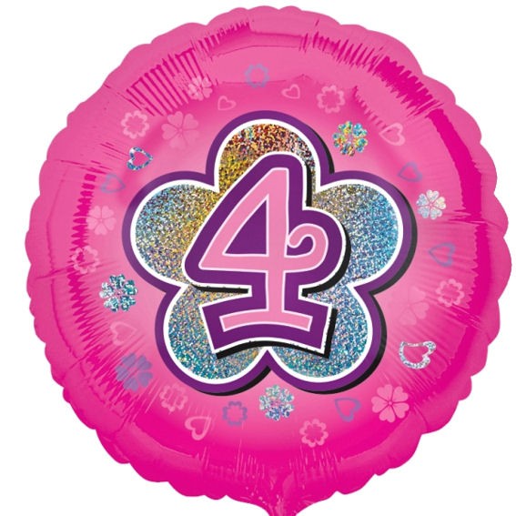 Folien-Rundballon (A) 'Pink Flowers 4', ca. 45 cm Ø