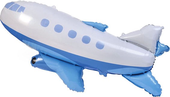 FolienballonShape (F) 'Flugzeug', blau, ca. 92 cm