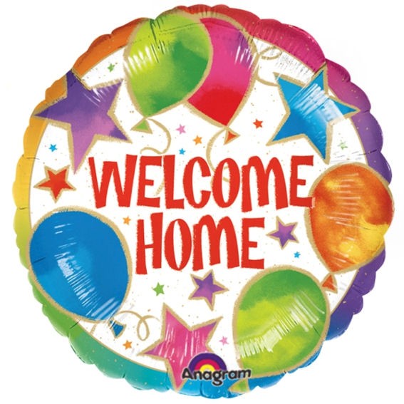 Folien-Rundballon 'Welcome Home Celebration', ca. 43 cm Ø, verschiedene Ausführungen