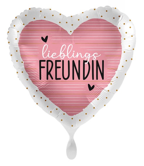 Folien-Herzballon (A) 'Lieblings Freundin', ca. 43 cm Ø