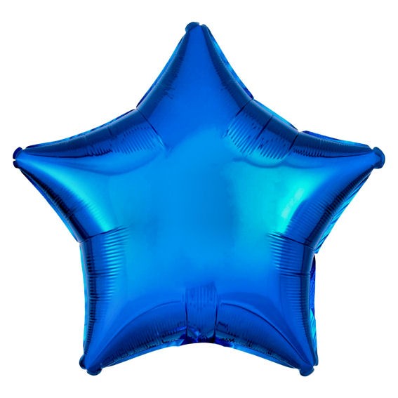 Folien-Sternballon (B), ca. 18" / 45 cm Ø, blau