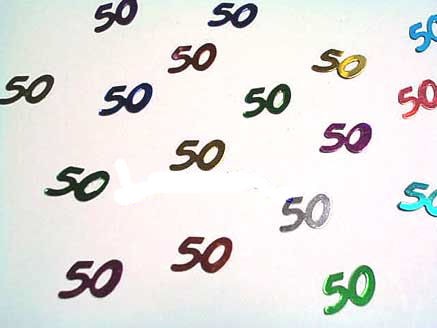 'Zahlen 50' Flitterbox-Streuartikel, bunt, ca. 14 gr.