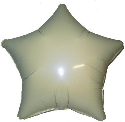 Folien-Sternballon (B), ca. 18" / 45 cm Ø, elfenbein