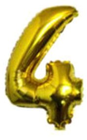 Folien-Zahlenballon (G), gold - XXL - 4, Gas geeignet