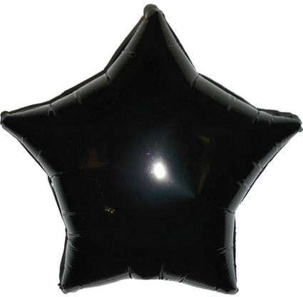 Folien-Sternballon (B), ca. 18" / 45 cm Ø, schwarz