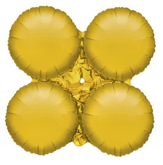 Folienballon im 4er-Cluster-Form 'neutral' ohne Aufschrift, gold