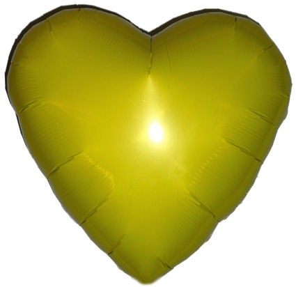 Folien-Herzballon (A), ca. 18" / 45 cm Ø, gelb