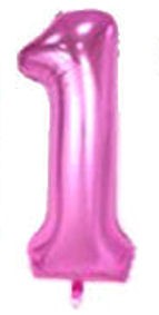 Folien-Zahlenballon (G), pink - XXL - 1, Gas geeignet