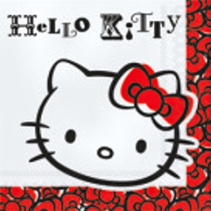 20 Party-Servietten, ca. 33 x 33 cm, 'Hello Kitty Fun'