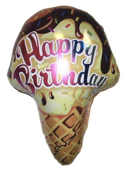 Folien Shape (E) 'Ice Cream - Happy Birthday', bunt, ca. 53 cm
