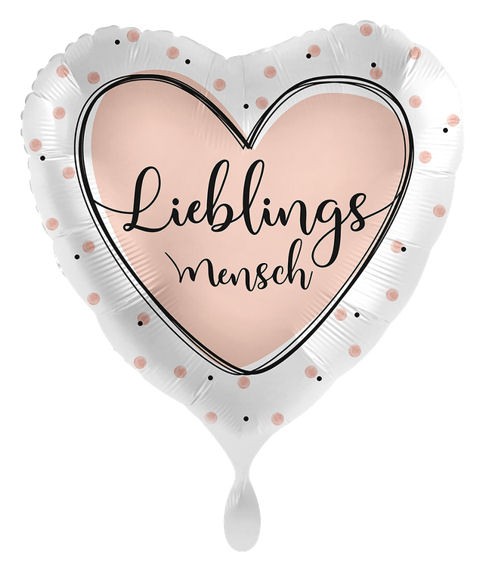 Folien-Herzballon (A) 'Lieblingsmensch', ca. 43 cm Ø