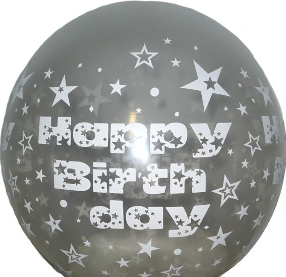 'Happy Birthday Stars' Latex-Weithals-Rundballon/Verpackungsballon