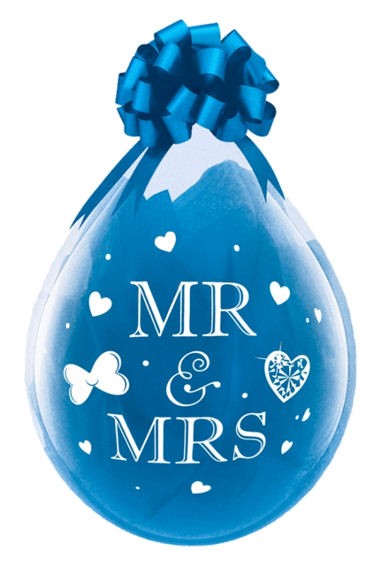 'Mr & Mrs' Latex-Weithalsballon/Stufferballoon/Verpackungsballon