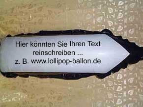 FolienballonShape (G) 'Richtungszeichen', schwarz-weiß, ca. 100 cm