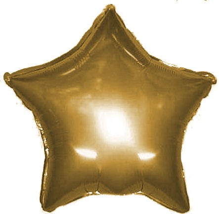 Folien-Sternballon (B), ca. 18" / 45 cm Ø, altgold