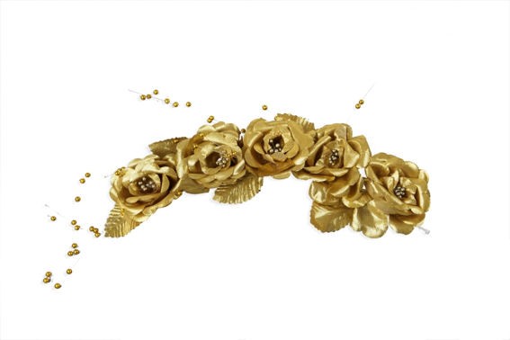 Rosengirlande, ca. 37 cm, gold