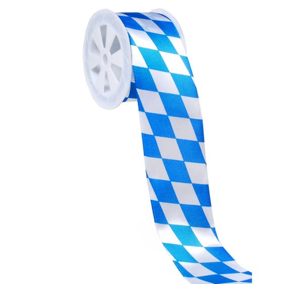 'Bayern-Raute / Oktoberfest' Geschenk-Stoffband, ca. 4 cm x 3 mtr.
