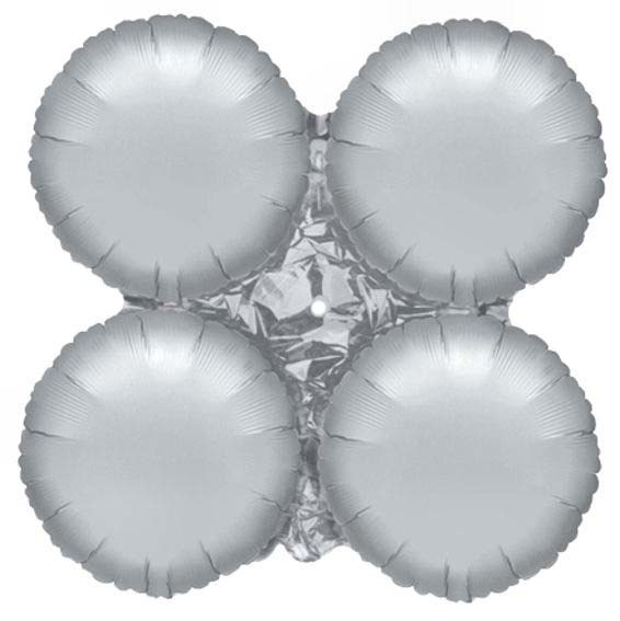 Folienballon im 4er-Cluster-Form 'neutral' ohne Aufschrift, silber