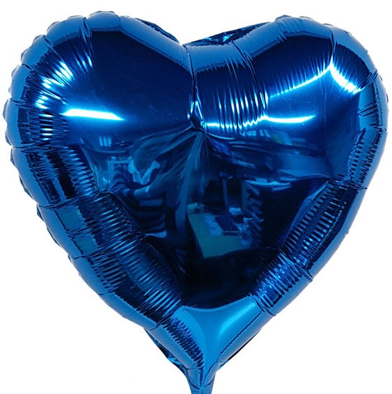 Folien-Herzballon (A), ca. 18" / 45 cm Ø, blau