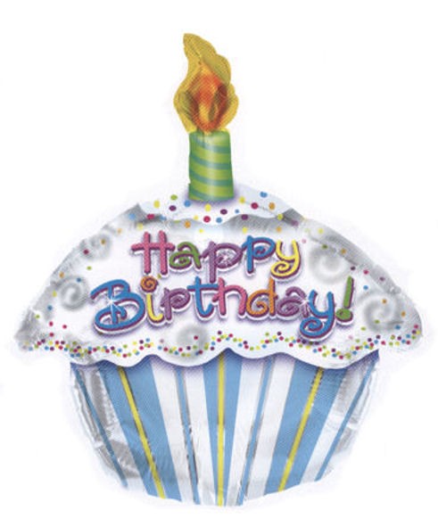 Folienballon-Stecker 'Happy Birthday - Petit Cupcake'