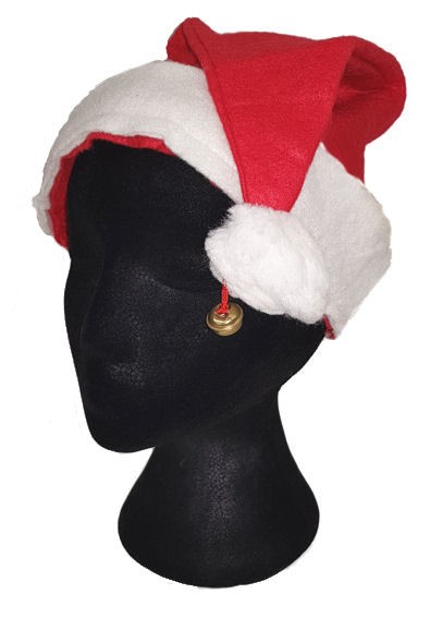 'Weihnachtsmann-Mütze mit Glöckchen' rot-weiß, Einheitsgröße