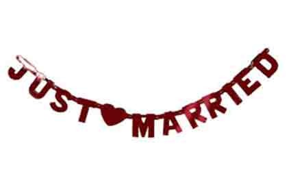 'Just Married' Schriftzug-Girlande, ca. 150 cm