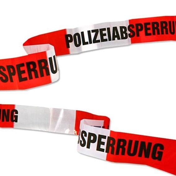 Absperrband 'Polizei' ca. 7,5 cm x 10 mtr., Kunststoff
