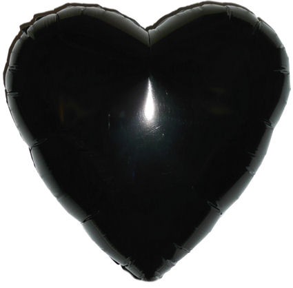 Folien-Herzballon (A), ca. 18" / 45 cm Ø, schwarz