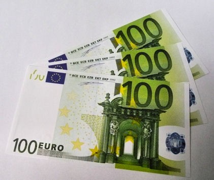 50 Stück '100er Euro-Ersatz-Schein' 125%, einseitig, Spielgeld