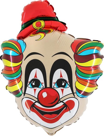 FolienballonShape (F) 'Clown Rudolf', bunt, ca. 71 cm