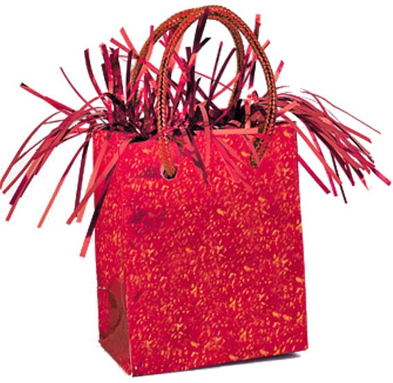 Mini Geschenktasche-Ballongewicht, rot-prismatic, ca. 180 gr. schwer