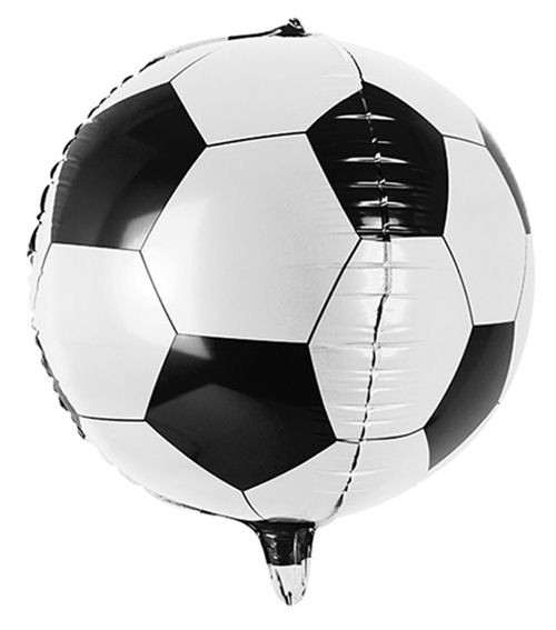 Folien-Rundballon (C) '3D-Fußball - Soccerball' Kugelrund, ca. 50 cm Ø