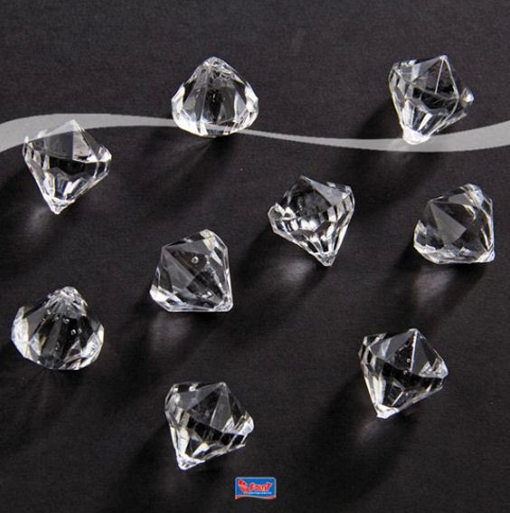 'Tisch Diamanten' ca. 20 x 20 mm, transparent-klar, ca. 28 g-Pack.